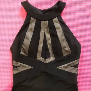 Chic black gown with slit